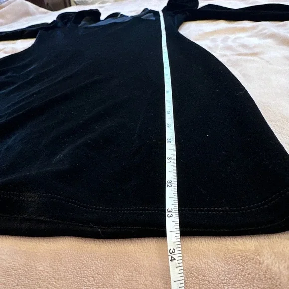 Reformation Lunar Dress Black‎ Velvet Long Sleeve Mini Puff Sleeve | Size S - Picture 6 of 8